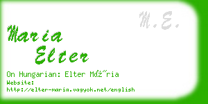 maria elter business card
